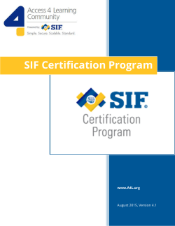 SIF Certification Program Policy