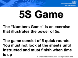 The &ldquo;Numbers Game&rdquo; is an exercise that illustrates the power of 5s
