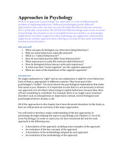 Approaches in Psychology