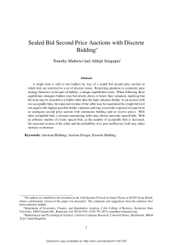 Sealed Bid Second Price Auctions with Discrete Bidding