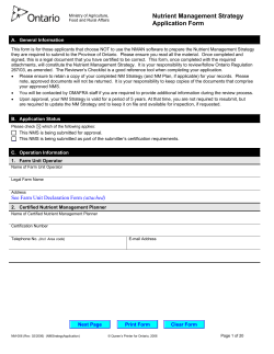 Nutrient Mgmt Strategy Application