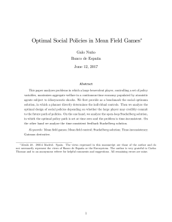 Optimal Social Policies in Mean Field Games