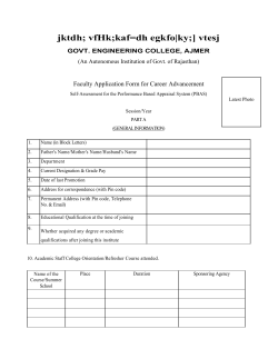 CAS Application Format - Government Engineering College Ajmer