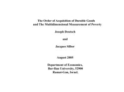 Ownership of Durable Goods by Religion of Head of Household