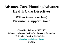 Advance Care Planning/Advance Directives
