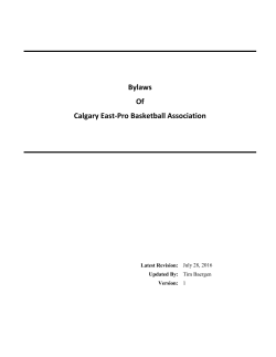Bylaws Of Calgary East-Pro Basketball Association