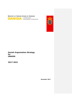 Danish Organisation Strategy for UNAIDS 2017-2021