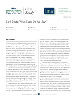 Sunk Costs: What Costs Do You Sea