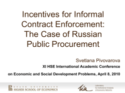 Incentives for Informal Contract Enforcement: The Case of Russian