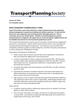 TPS 2015 survey Release - The Transport Planning Society