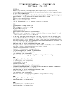 INTERLAKE MINOR BALL - LEAGUE RULES SOFTBALL – 1 May