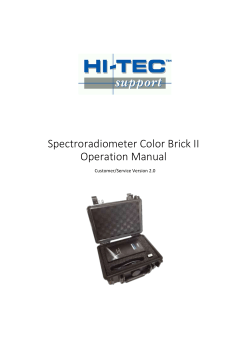 Spectroradiometer Color Brick II Operation Manual