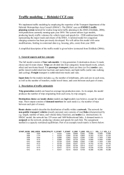 Traffic modeling / Helsinki CCZ case