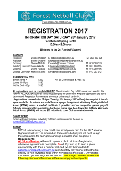 Registration Information Sheet - Forest