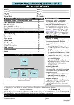 Tarrant County Breastfeeding Coalition (TCoBC)