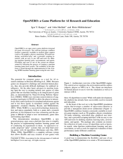 OpenNERO: A Game Platform for AI Research and Education
