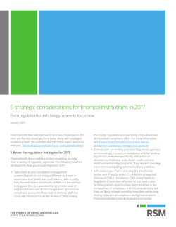 5 strategic considerations for financial institutions in 2017