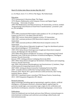 Short CV of John-Jules Meyer de dato May 8th, 2017 J.