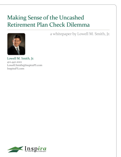 Making Sense of the Uncashed Retirement Plan Check