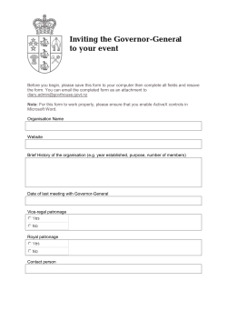 Inviting the Governor General to your event Before you begin, p