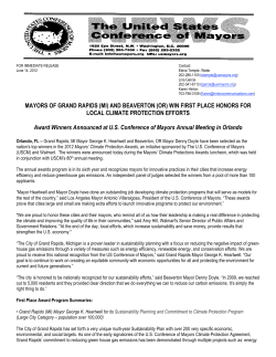 MAYORS OF GRAND RAPIDS (MI) AND BEAVERTON (OR) WIN