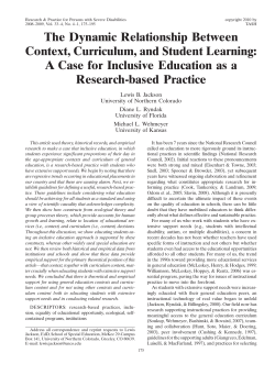 The Dynamic Relationship Between Context, Curriculum, and