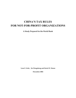 CHINA Tax Rules for NPOs Report