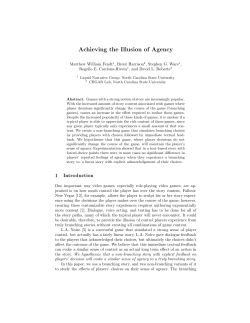 Achieving the Illusion of Agency