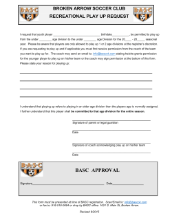 BASC Play Up Form - Broken Arrow Soccer Club