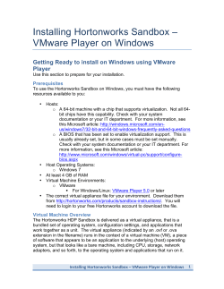Installing Hortonworks Sandbox on Windows using VMware Player