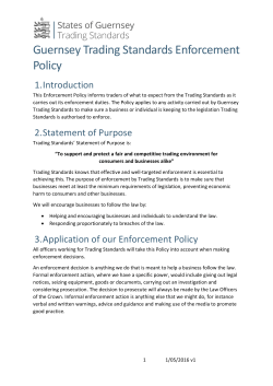 Guernsey Trading Standards Enforcement Policy
