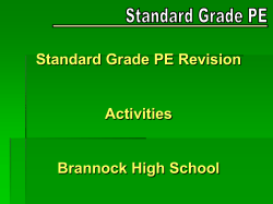 Standard Grade PE Revision - Activities