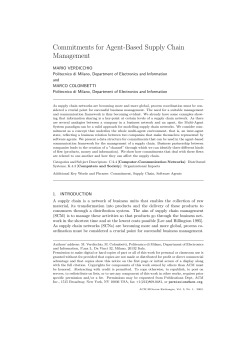 Commitments for Agent-Based Supply Chain
