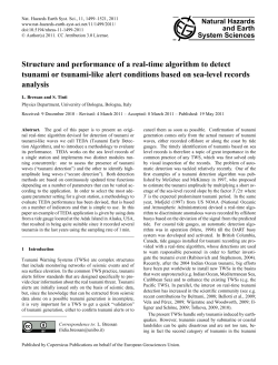 Structure and performance of a real-time algorithm to detect tsunami