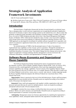 Strategic Analysis of Application Framework