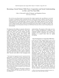Becoming a Social Partner With Peers: Cooperation and Social