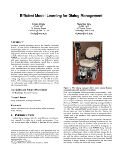 Efficient Model Learning for Dialog Management