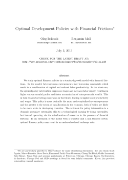 Optimal Development Policies with Financial Frictions