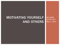 Motivating yourself and others