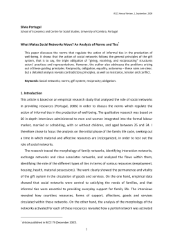 S&iacute;lvia Portugal What Makes Social Networks Move? An Analysis of