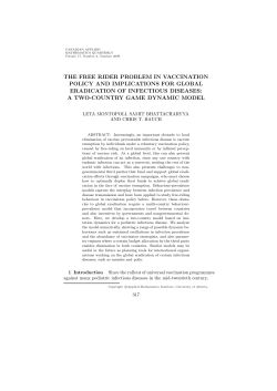the free rider problem in vaccination policy and implications for