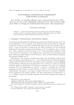 FUNCTORIAL CONCEPTS OF COMPLEXITY FOR FINITE