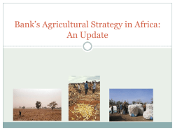 Bank`s Agricultural Strategy in Africa: An Update