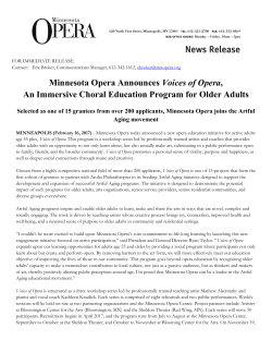 Minnesota Opera Announces Voices of Opera, An Immersive Choral