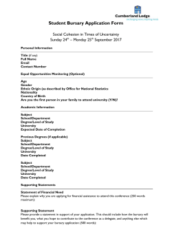 Cumberland Lodge Student Bursary Form