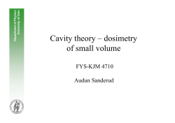 Cavity theory &ndash; dosimetry of small volume