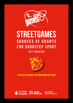 Sources of Grants For Doorstep Sport
