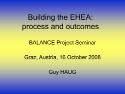 Building the EHEA: process and outcomes