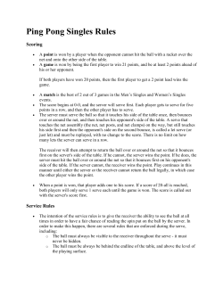 Ping Pong Singles Rules