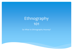 Ethnography 101